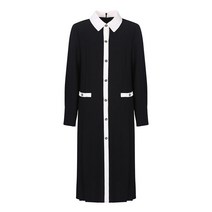 베스띠벨리 베스띠벨리 22S/S 배색 라인 카라 롱 원피스 BEO7571BK
