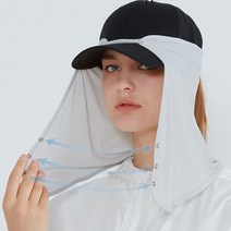 톡톡창고 햇빛차단 가리개 모자 골프 등산 얼굴 목 햇빛가리개 운동 야외활동 페이스커버 물놀이 탈부착, 연그레이