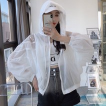 여성 자외선 차단 여름 루즈핏 가디건 후드 경량 점퍼
