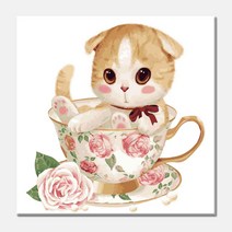 (국내배송/당일출발) diy명화 F14 로즈캣 고양이 유화그리기 색칠하기 학교 관공서 선물 단체 주문 환영