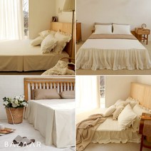 [바자르] 광목 침대스커트(SS) 모음, 디자인:소이 프릴 숏 침대스커트(내추럴)