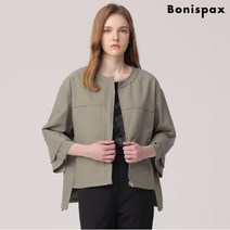 보니스팍스 라운드넥 밑단 언발 스트링 숏 점퍼-MG62JK012