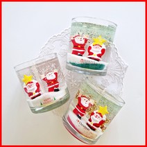(7온즈 3개만들기) 별산타-크리스마스 양초 젤캔들 키트 만들기(210ml/3), 블랙체리, 그린