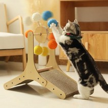고양이스크래쳐 고양이용품 관람차 고양이 돌림판 무소음캣휠 고양이장난감 캣타워, A (56.5*26.5*57cm)