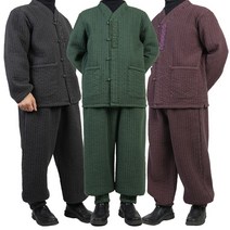 [생활한복두루마기] 겨울 남자 개량한복 법복 저고리+바지 SET 기모 3가지색상 다동누비세트