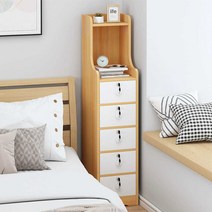 틈새장 수납 5단 좁은 폭 안방 거실 인테리어 서랍 30cm, 30cm 3단 월넛