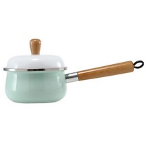 일본식 법랑 냄비 밀크팟 밀크팬 인덕션 16cm 이유식 냄비 편수 나무손잡이 파스타 소스 수프 라면 미니, 빨강 15cm 나무 손잡이, 기본