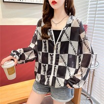 쩐쿠 여름 여성 시슬 긴소매 자외선차단 집업 후드자켓 Z286