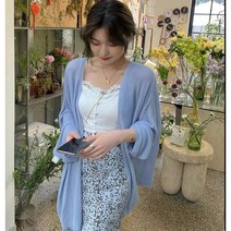 Momolatti 여성용 여름 얇은 코트 하프 기장 베이직 니트 가디건