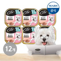 시저 반려견 주식캔 시니어 11세 이상 닭고기, 단품, 닭 x 100g x 12개, 12개