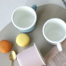내구성 높은 Masi 파스텔 법랑 머그컵 3color, 블루, 본상품선택
