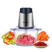 믹서 미트 기 블렌더 대형 ELEKCHEF 전기 식품 프로세서 초퍼 18L 2 단 유리 그릇 베이비푸드 야채 양파 마늘 고기 분쇄기, 220V+AU