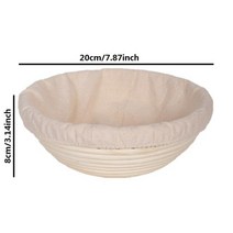 타원형 반죽 Banneton Brotform 등나무 빵 교정 바구니 라탄 고리 버들 발효 사워 도우 바구니 천 커버 포, [01] size 20x8cm, 1개