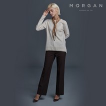 모르간 MORGAN 시그니처 울 팬츠 브라운