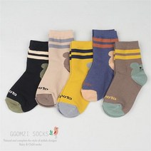 꼼지 C인따르시아 09 5족 양말세트 유아 어린이