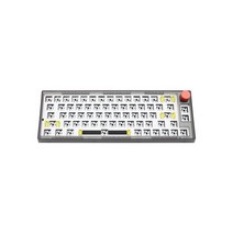 Mathew Tech-MK66 Pro 가스켓 기계식 키보드 키트 65% 핫 스왑 가능 3 모드 러브 스탭 RGB 조명 사우스 페이싱 LED, Transparent WhiteEVA