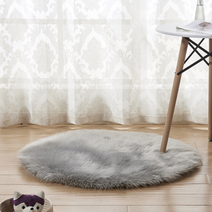 풍성한 식탁용러그 침대밑러그 원형 방바닥매트 60cm