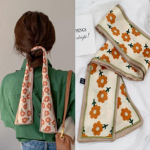 [엔젤D] 여성 쁘띠 봄꽃 타이 스카프