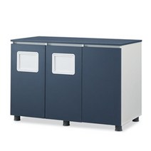 토파스 낮은탕비장 1200휴지통 목재상판 휴게실 탕비실, 블루