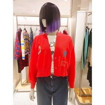 베네통 BAKC03241 고양이 자수 숏 니트 가디건 BENETTON