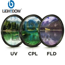 49MM 52MM 55MM 58MM 62MM 67MM 72MM 77MM UV + CPL FLD 3 인 1 렌즈 필터 세트 가방 포함 니콘 소니 펜탁스 카메라 렌즈 캐논 렌즈용12