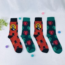 남자 여자 크리스마스 선물 중목 양말 겨울 캐릭터 커플 삭스