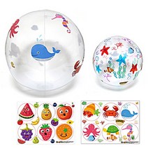 맘이샵 여름 투명 비치볼 스티커 포함 바다 과일 어린이 만들기, 2.과일