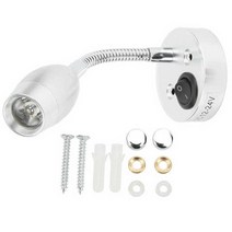 보트 침대 옆 램프 조정 가능한 RV LED 독서 빛 12-24V 벽 마운트 캠핑 트레일러 캐 러 밴 책 조명, [01] Neutral light