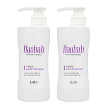 로픈 바오밥 수분언덕 퍼퓸 샴푸 화이트 딥 머스크향, 500g, 2개