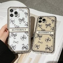 버터 플라이 레터링 아이폰 케이스 프로 13 12 11 7 8 .디작소