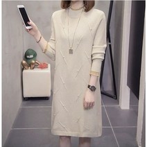 쇼매인 여성 가을 겨울 진주원피스 니트원피스 빅사이즈 여성원피스