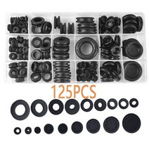 고무바킹 고무링 부싱 와셔 170pcs 그로멧 방화벽 구멍 플러그 세트 자동차 전기 및, 125개