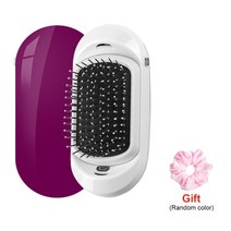 hair 두피 마사지 빗 anti frizz ionic hair brush electric negative ions hair brush 빗 여성 dropshipping niche, 협력사, 자주색
