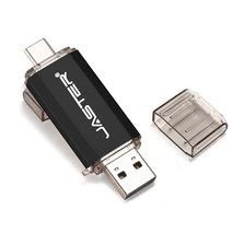 JASTER 회전 TYPE-C Flash drive 펜 64 기가바이트 32 16 8 USB stick 대 한 안드로이드 폰 태블릿 PC 노트, 02 Black_01 4GB