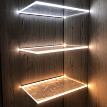 led 아크릴 선반 진열장 라이트 와인 캐비닛 쇼케이스 파티션 라이트, 40cm 클립 8mm 유리 전원 4.8W