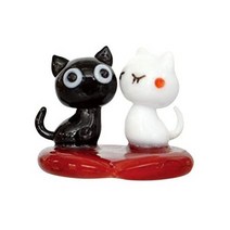 일본직발송 4. 포카트 귀여운 고양이 수제 유리세공 하트 키스 고양이 CYK1542 B0183BTOH2, One Size_하트키스네코, One Size_하트키스네코, 하트키스네코