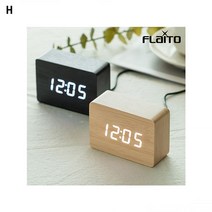 플라이토 LED 우드 직사각 탁상시계, 메이플