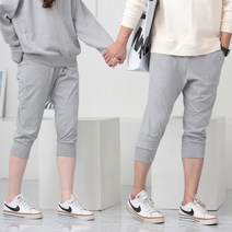 베이직 7부 조거 반바자 배기 트레이닝 팬츠 밴딩 남자 공용 M~3XL 빅사이즈