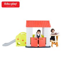 쿠쿠토이즈 에듀플레이하우스4 코랄 (놀이집+미끄럼틀+책상의자세트), 선택완료