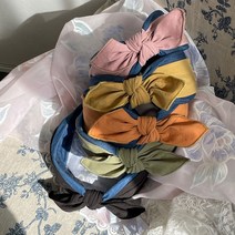 5color 세련된 데님 청 파스텔 데일리 리본 스카프 반다나 헤어밴드 헤어터번 머리띠