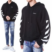 오프 화이트 명품오프화이트 다이애그널 프린트 기모 후드티OMBB037C 99FLE001 1001