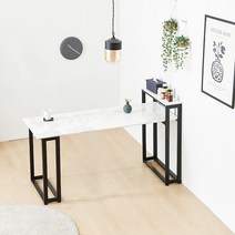 솔리드 철제 사각선반 1500 대리석 식탁 (SW41-615), 01.블랙_마블상판