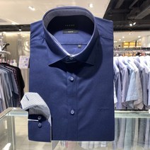 예작단추포인트 카라배색 화이트 슬림핏 긴팔셔츠 (YJ2FBS950NY
