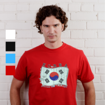 [쁘아블랑스키복] 한국민예사 3D 입체발포 태극기 반팔 티셔츠 흰색 검정 하늘색 빨강
