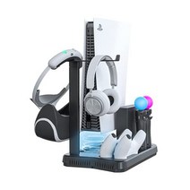 PSVR 충전 디스플레이 스탠드 쇼케이스 냉각 기능 PS5 헤드셋 팬 컨트롤러 충전기 허브(PS5 VR)