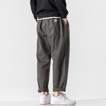 빅 사이즈 남자 솔리드 조거 일본 심플 카고 스타일 통바지 ZILE0006
