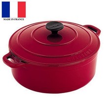 Chasseur Cast Iron 차세르 캐스트 아이언 – Federation Red Round French Oven 10cm (Made in France) – 페더레이션 레드 라
