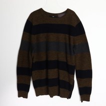 시스템옴므 SYSTEM HOMME Khaki Striped Round Knitwear (M)
