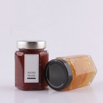 유리병 63파이 프리미엄 육각280ml 52개 (약 가로x세로 7.5cm x 높이 10.4cm 마개 6.3cm), 검정캡