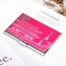 박씨상방 외국인선물 나전칠기 자개 명함케이스M 명함집, 1개, 아이러브서울핑크